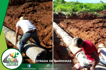 Foto - ALAGAMENTOS NA ESTRADA DE BARREIRAS RECEBEM DRENAGEM