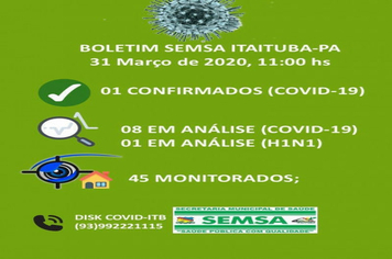 Foto - BOLETIM CORONAVIRUS - MARÇO E ABRIL