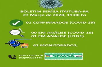 Foto - BOLETIM CORONAVIRUS - MARÇO E ABRIL