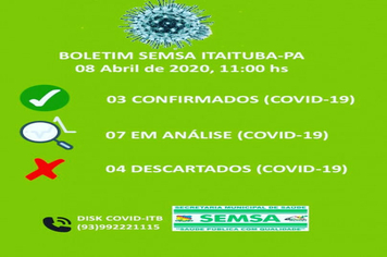 Foto - BOLETIM CORONAVIRUS - MARÇO E ABRIL