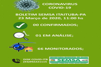 Foto - BOLETIM CORONAVIRUS - MARÇO E ABRIL