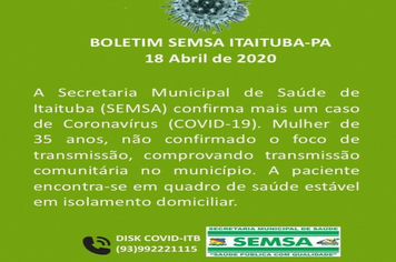 Foto - BOLETIM CORONAVIRUS - MARÇO E ABRIL