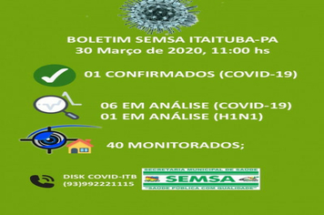 Foto - BOLETIM CORONAVIRUS - MARÇO E ABRIL