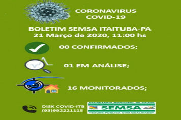 Foto - BOLETIM CORONAVIRUS - MARÇO E ABRIL