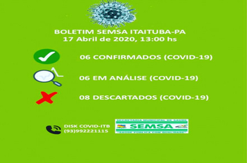 Foto - BOLETIM CORONAVIRUS - MARÇO E ABRIL