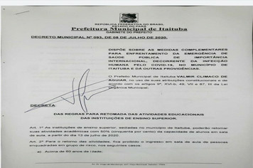 Foto - DECRETO MUNICIPAL N°093/2020