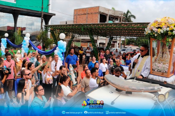 IMAGEM PEREGRINA DE NOSSA SENHORA DE NAZARÉ, PADROEIRA DO PARÁ É RECEPCIONADA POR SERVIDORES DA PREFEITURA DE ITAITUBA.