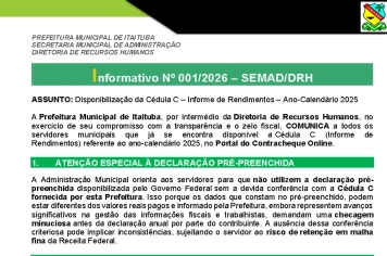 INFORMATIVO RH / SEMAD - CÉDULA 