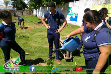 SEMAGRA E ESCOLA JOAQUIM CAETANO CORRÊA DE SOUSA REALIZAM PROJETO DE REFLORESTAMENTO PLANTANDO ÁRVORES E COLHENDO VIDAS