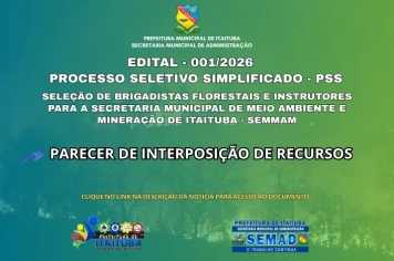 PARECER DE INTERPOSIÇÃO DE RECURSOS - PSS BRIGADISTAS FLORESTAIS E INSTRUTORES (SEMMAM)