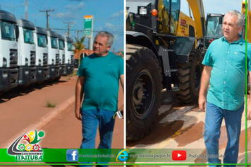 PREFEITURA RECEBE DEZESSETE (17) EQUIPAMENTOS MODERNOS NO VALOR DE MAIS DE DEZ MILHÕES DE REAIS E CELEBRA COM CARREATA PELAS RUAS DA CIDADE.