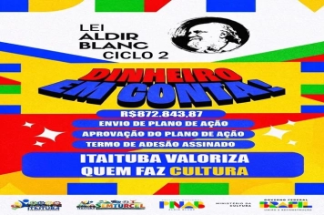 CULTURA: LEI ALDIR BLANC (ciclo 2)  - DINHEIRO EM CONTA! R$ 872.843,87