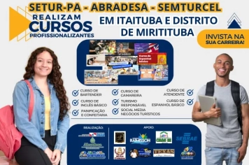 CURSOS PROFISSIONALIZANTES EM ITAITUBA E DISTRITO DE MIRITITUBA TEM INÍCIO DAS AULAS ADIADO PARA 02 DE FEVEREIRO.