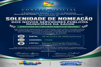CONCURSO PÚBLICO Nº 001/2024: 343 NOVOS SERVIDORES SERÃO NOMEADOS  PARA A SECRETARIA DE SAÚDE, NESTA QUARTA-FEIRA, 03 DE JUNHO.