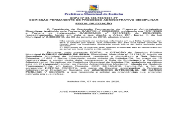 COMISSÃO PERMANENTE DE PROCESSO ADMINISTRATIVO DISCIPLINAR - PREFEITURA DE ITAITUBA