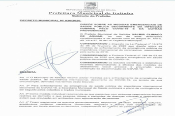 DECRETO MUNICIPAL Nº 036/2020.