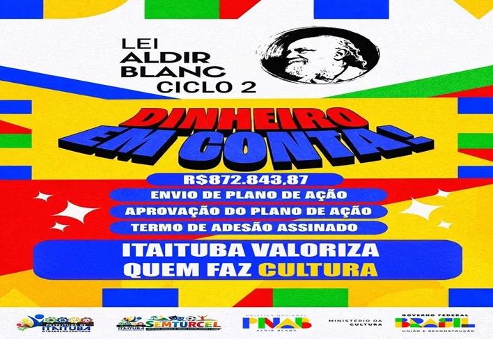 CULTURA: LEI ALDIR BLANC (ciclo 2)  - DINHEIRO EM CONTA! R$ 872.843,87