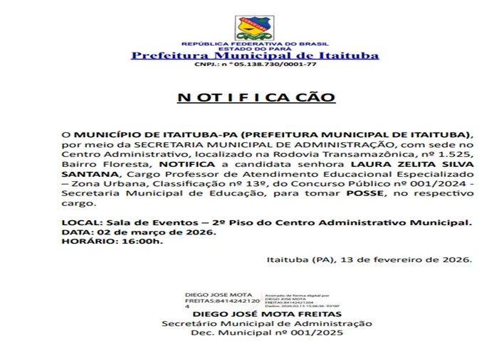 NOTIFICACÃO -  LAURA ZELITA SILVA SANTANA