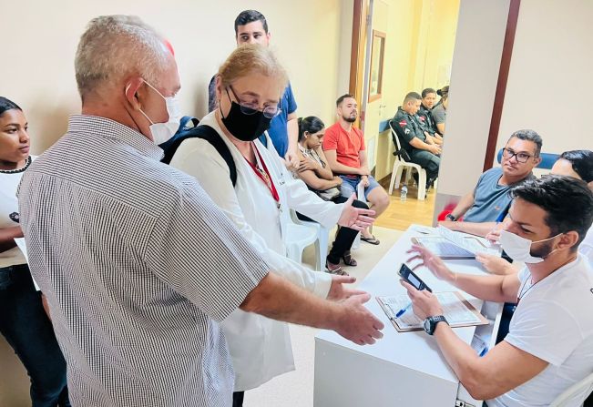 Prefeito Valmir Climaco, vice prefeito Nicodemos Aguiar e Secretários prestigiam a 1° Campanha de Doação de Sangue do Hospital Regional do Tapajós