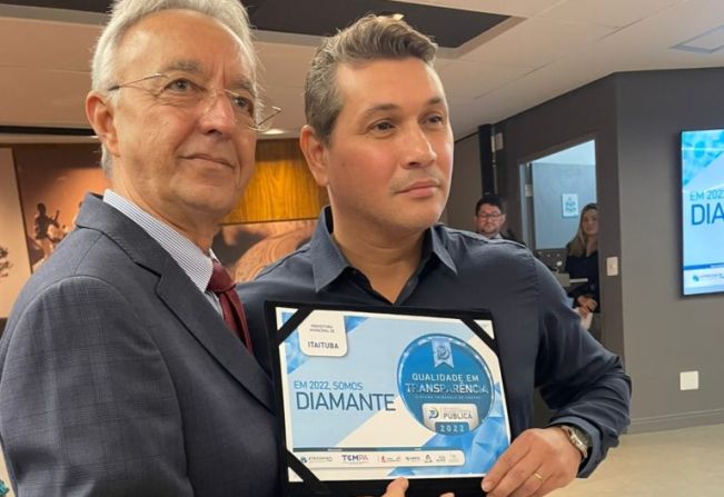 PREFEITURA DE ITAITUBA RECEBE O SELO DIAMANTE EM QUALIDADE DE TRANSPARÊNCIA PÚBLICA