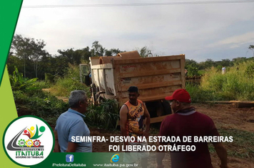 Foto - SEMINFRA CRIA DESVIO E ASSEGURA O TRÁFEGO AOS USUÁRIOS