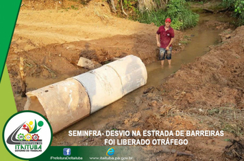 Foto - SEMINFRA CRIA DESVIO E ASSEGURA O TRÁFEGO AOS USUÁRIOS
