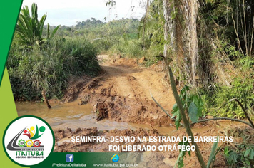 Foto - SEMINFRA CRIA DESVIO E ASSEGURA O TRÁFEGO AOS USUÁRIOS