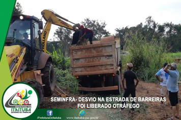 Foto - SEMINFRA CRIA DESVIO E ASSEGURA O TRÁFEGO AOS USUÁRIOS