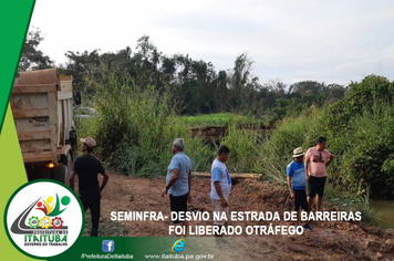 Foto - SEMINFRA CRIA DESVIO E ASSEGURA O TRÁFEGO AOS USUÁRIOS