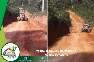 Foto - SEMINFRA ESTÁ RECUPERANDO A ESTRADA VICINAL DO CACAU