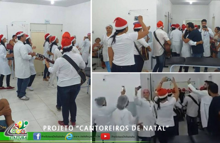 PROJETO CANTOREIROS DE NATAL LEVA SORRISOS E MUITA MÚSICA PARA PACIENTES DO HOSPITAL MUNICIPAL