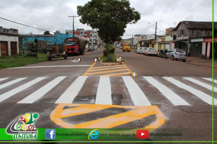 PINTURAS DE SINALIZAÇÃO NAS VIAS DE ITAITUBA CHEGAM A FASE FINAL