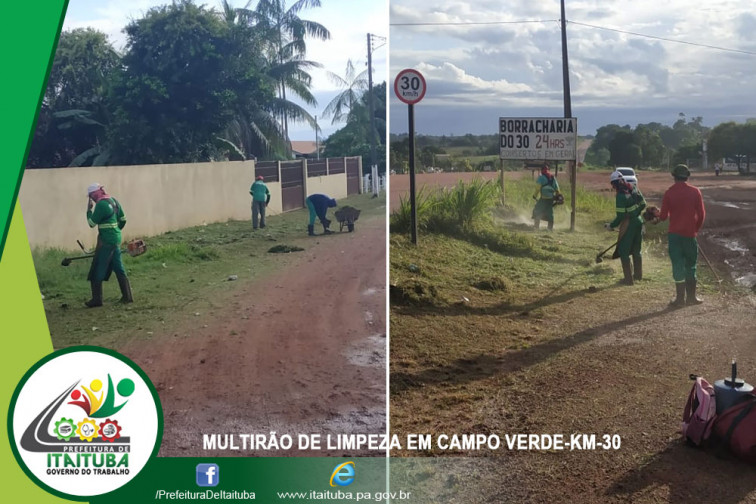 DISTRITO DE CAMPO VERDE RECEBE MUTIRÃO DE LIMPEZA